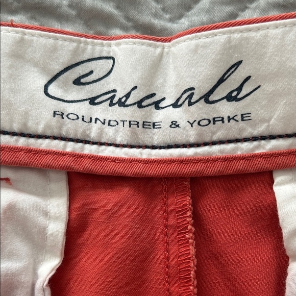 Roundtree & Yorke Vibrant Orange Flat Front Shorts - Picture 3 of 8